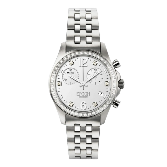 First Lady Chronograph Full Diamond Scandinavian White.
