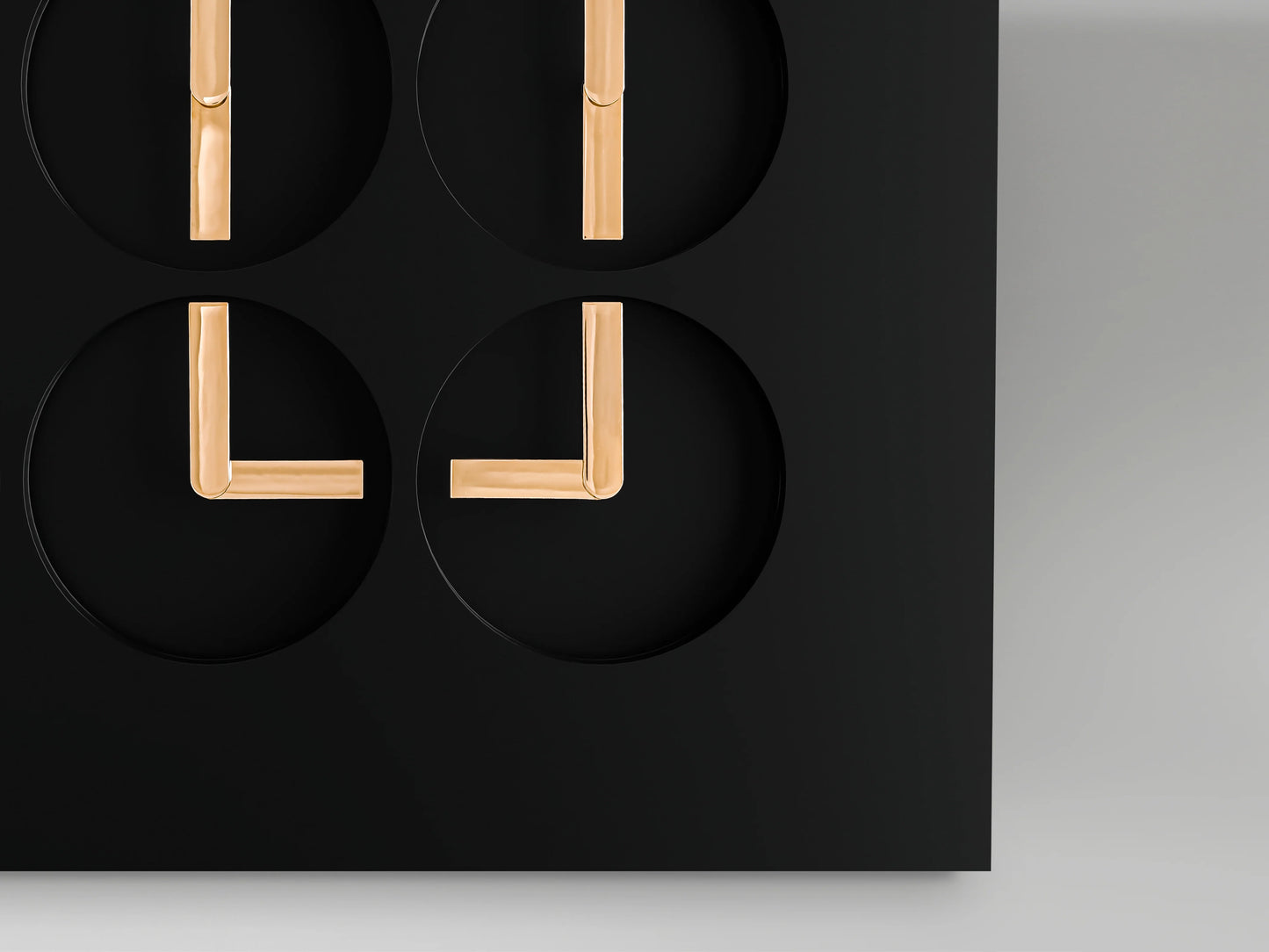 ClockClock 24 - Black Golden Hands