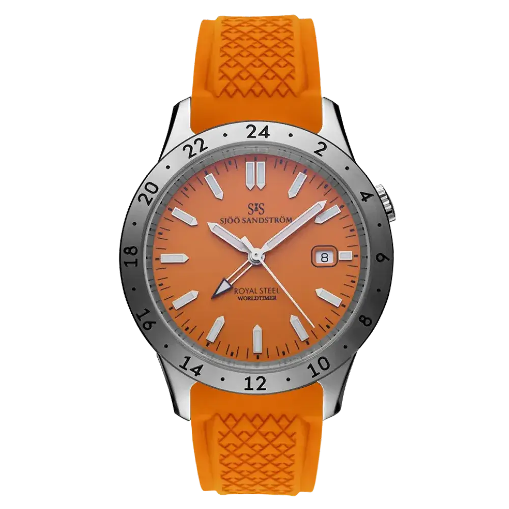 Royal Steel Worldtimer Orange 41mm