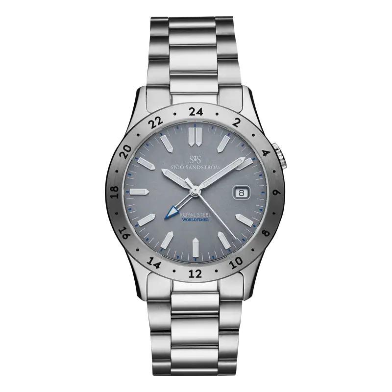 Royal Steel Worldtimer Grey 36mm