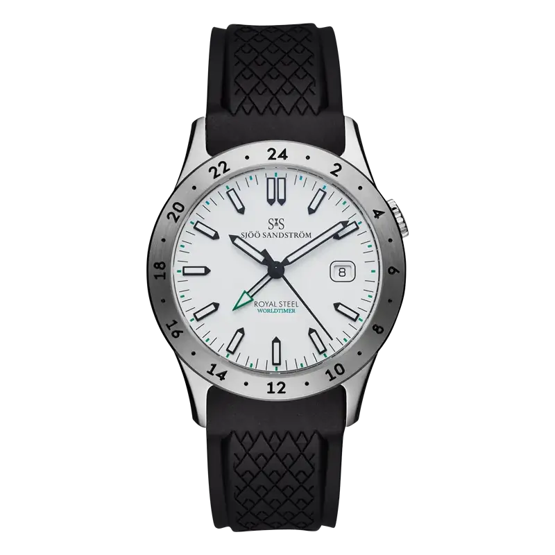 Royal Steel Worldtimer White 36mm