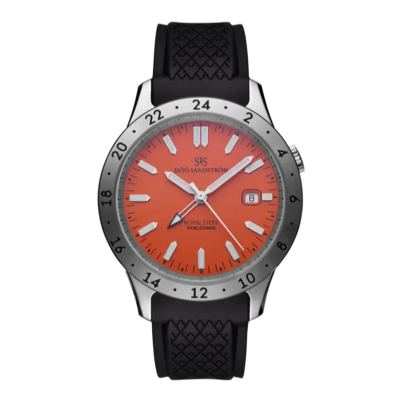 Royal Steel Worldtimer Orange 41mm