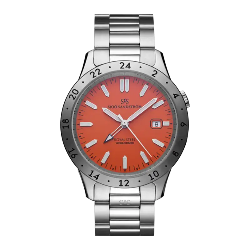 Royal Steel Worldtimer Orange 41mm