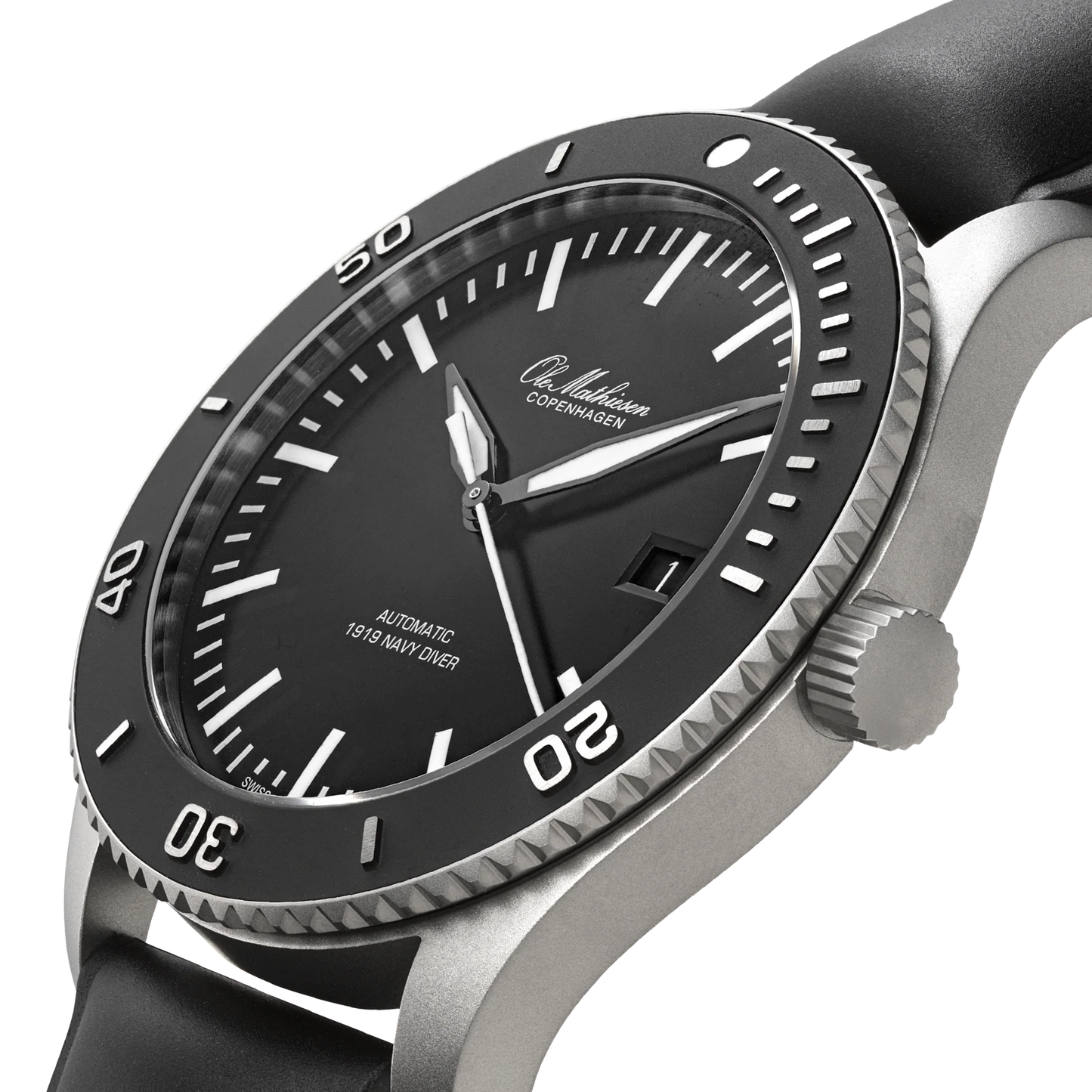 Ole Mathiesen - Navy Diver Black – Watches of Scandinavia