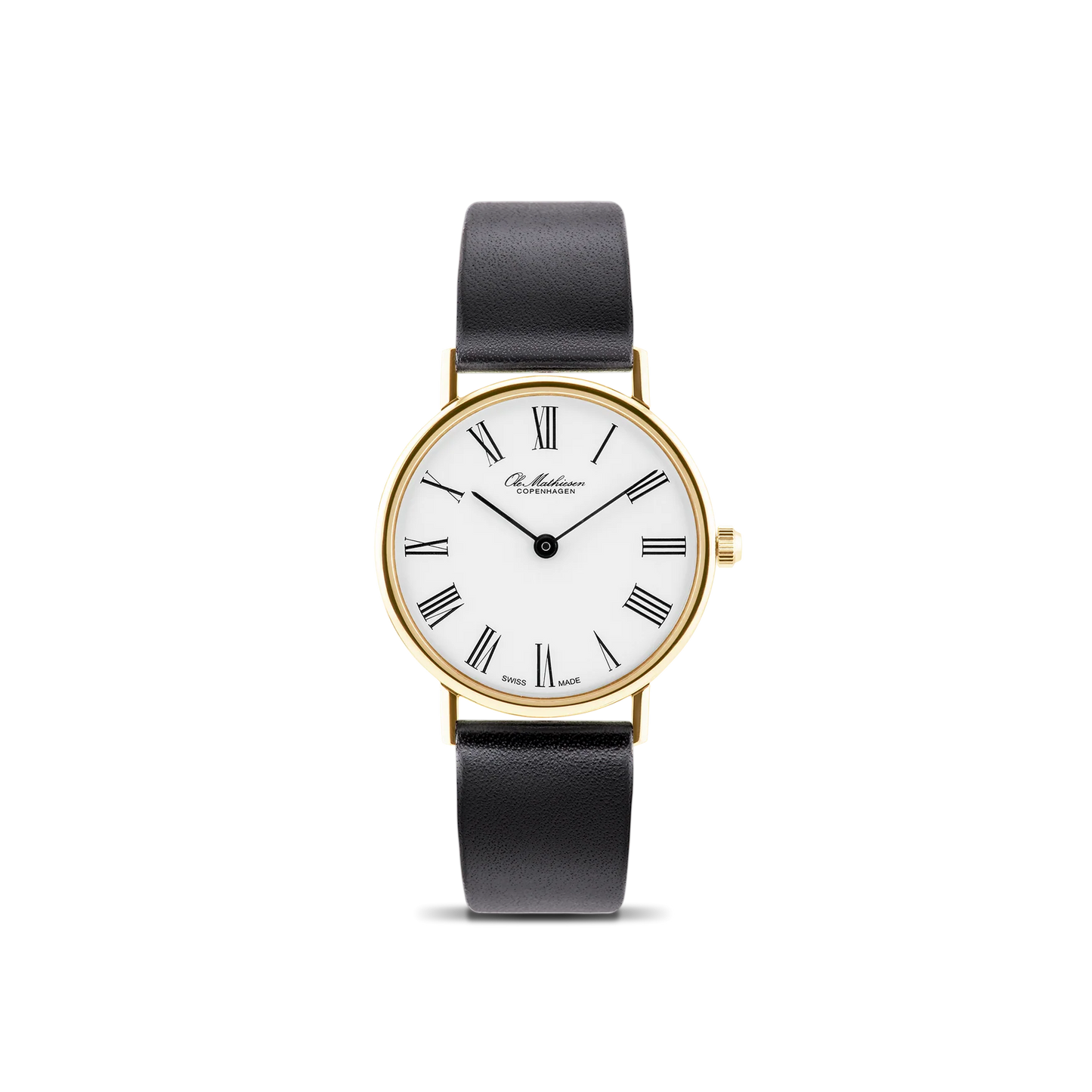 Ole Mathiesen - Classic Gold White Roman 28mm – Watches of Scandinavia