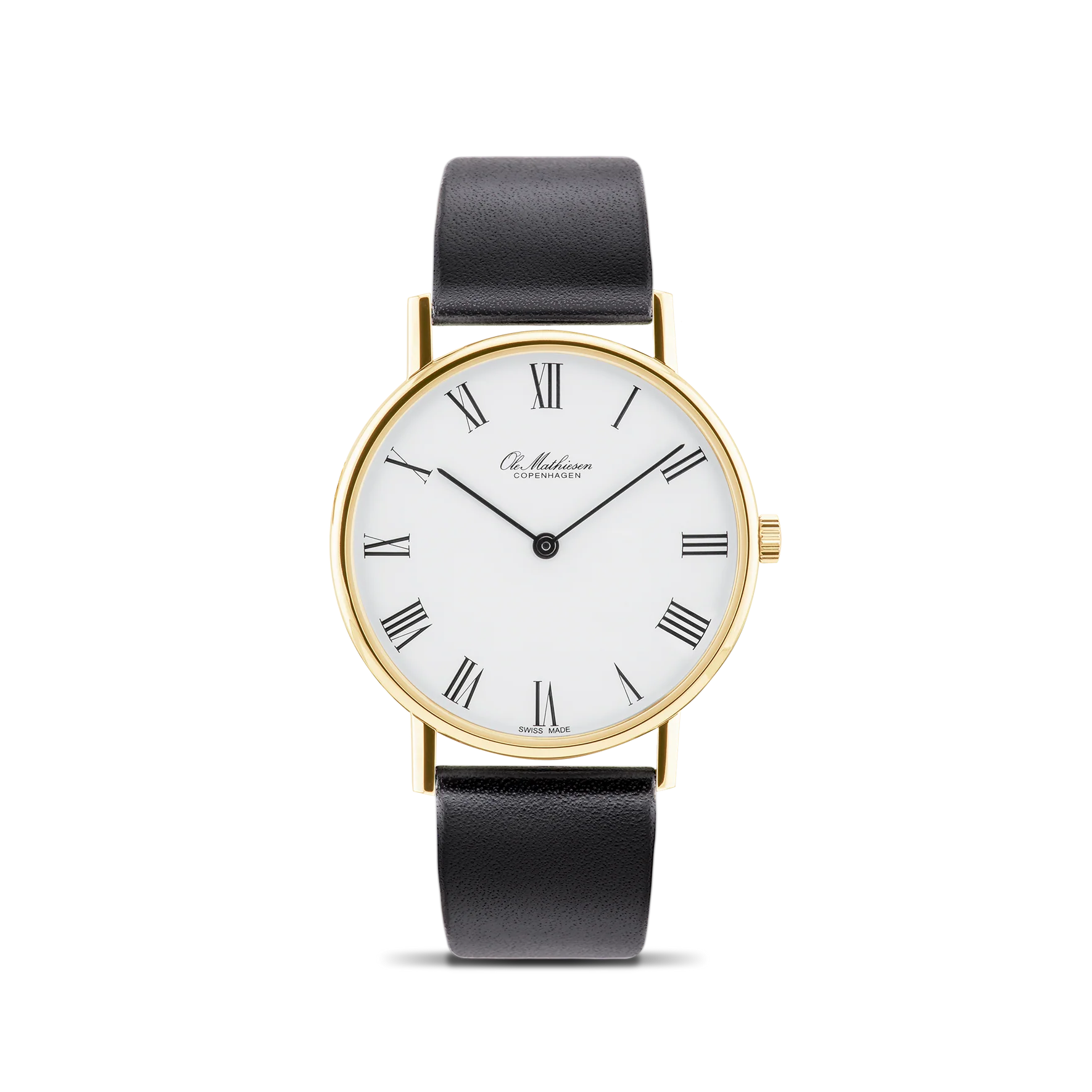 Ole Mathiesen - Classic Gold White Roman 35mm – Watches of Scandinavia Ole Mathiesen - Classic Gold White Roman 35mm – Watches of Scandinavia