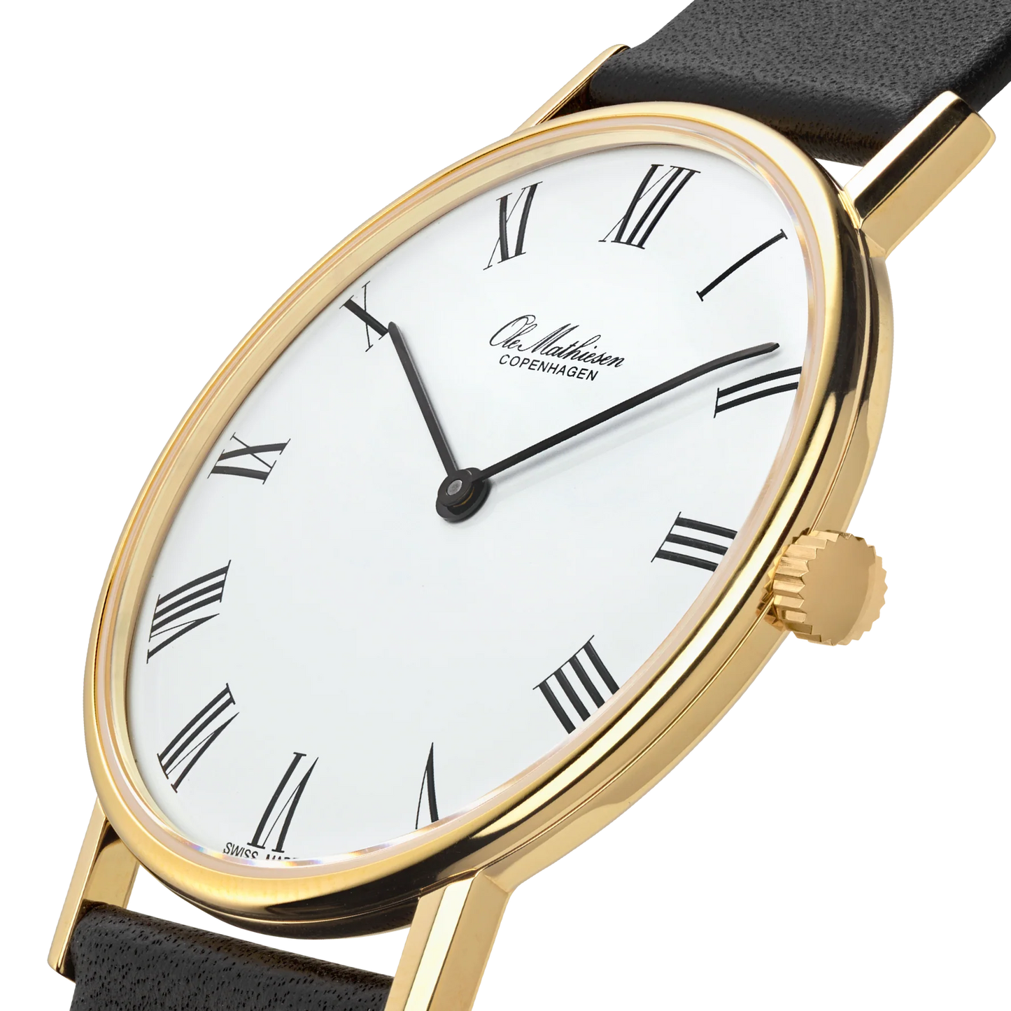 Ole Mathiesen - Classic Gold White Roman 35mm – Watches of Scandinavia