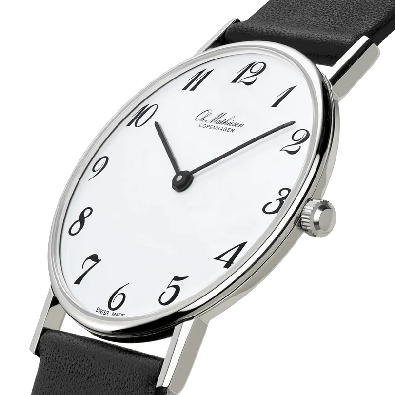 Ole Mathiesen - Classic White Arabic 35mm – Watches of Scandinavia