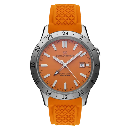 Royal Steel Worldtimer Orange 41mm