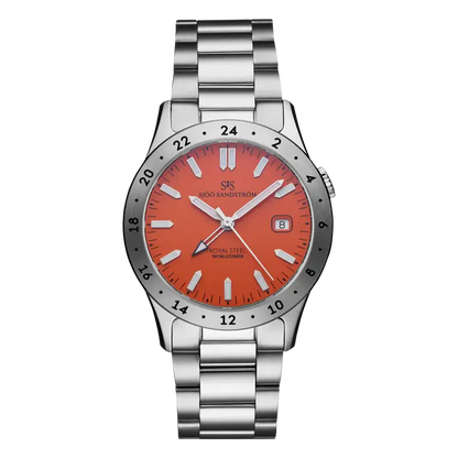 Royal Steel Worldtimer Orange 36mm