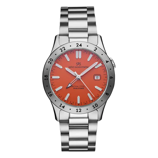 Royal Steel Worldtimer Orange 36mm