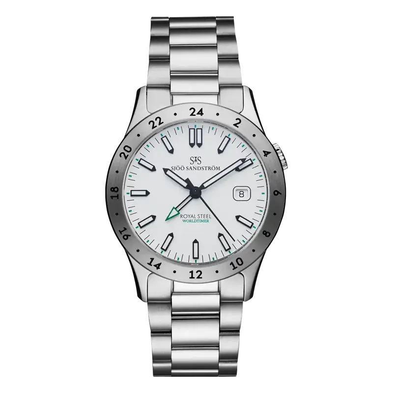 Royal Steel Worldtimer White 36mm