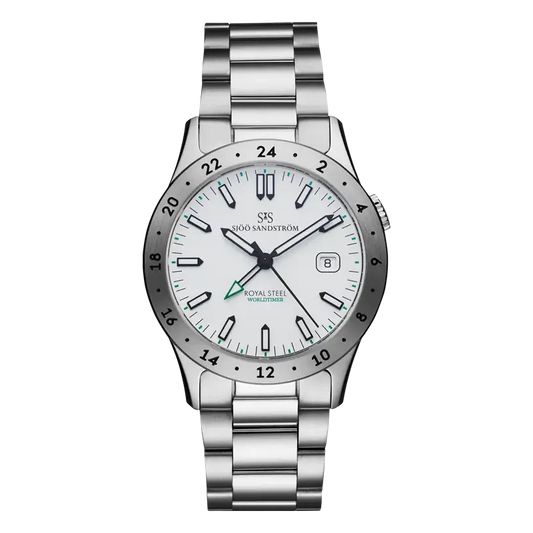 Royal Steel Worldtimer White 36mm