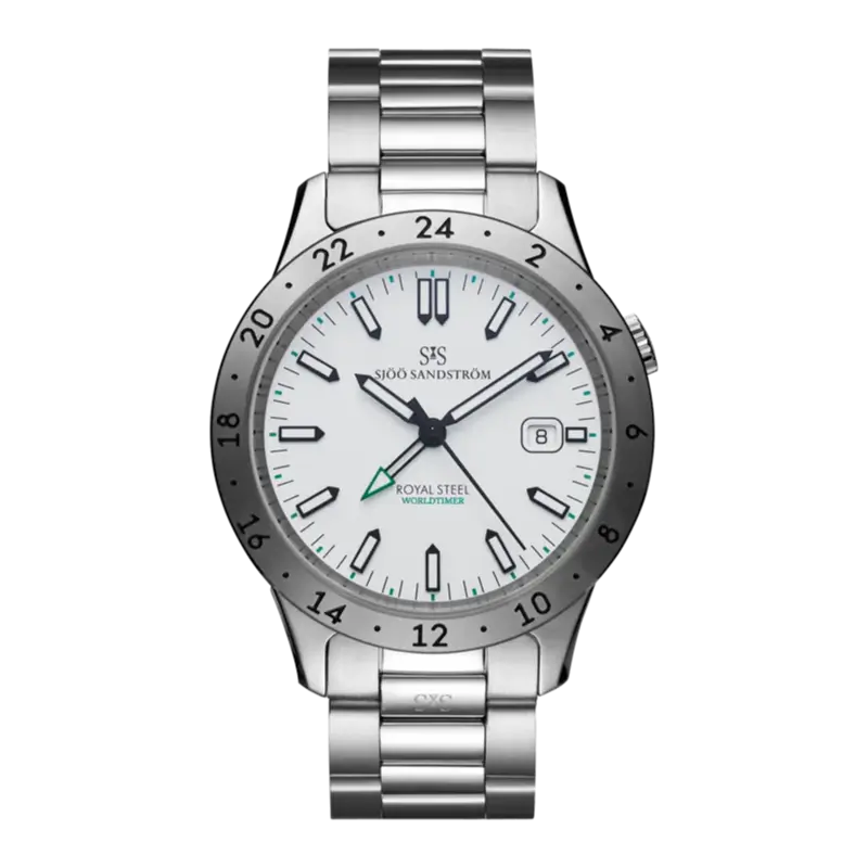 Royal Steel Worldtimer White 41mm